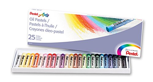 Pentel, PHN-25U, Caja de 25 pasteles de aceite, colores surtidos