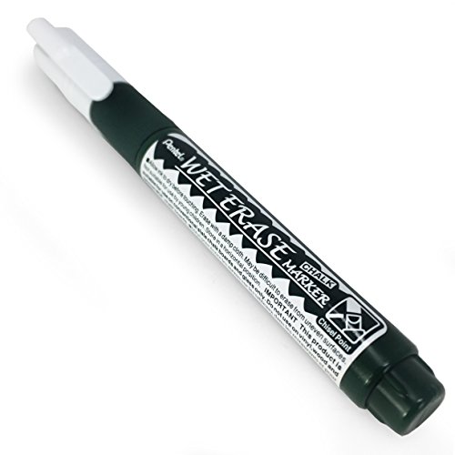 Pentel Wet Erase marqueur de craie – Medium à pointe biseautée – Unique – Blanc – Smw26