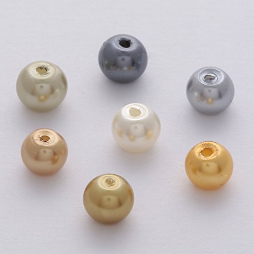 Perlas de Cristal en una Mezcla de Oro y Plata Colores 4mm y 6mm para la Fabricación de Joyas y Artes y Artesanías aprox 700 Piezas