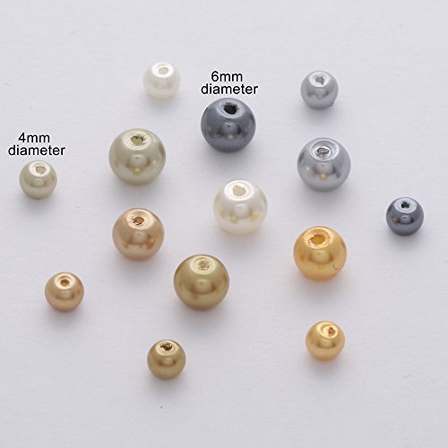 Perlas de Cristal en una Mezcla de Oro y Plata Colores 4mm y 6mm para la Fabricación de Joyas y Artes y Artesanías aprox 700 Piezas