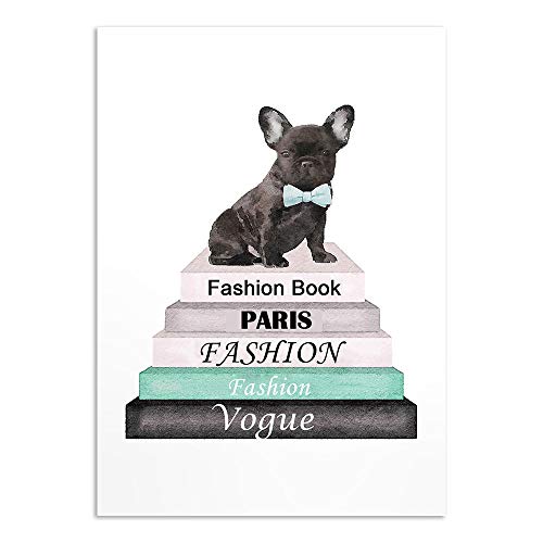 Perro moderno simple con corbata verde Carteles Impresiones Vogue Nordic Wall Art Pictures para la decoración del hogar de la sala de estar (40x60cmx1 / sin marco)