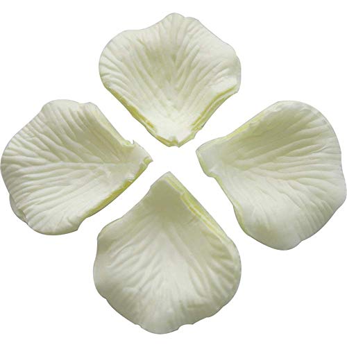 Pétalos de Rosa de Seda,1000 Pack Pétalos de Flores Decoración Romántica Artificiales para Boda Dispersión Mesa de Confeti del San Valentín 5 * 5cm Blanco