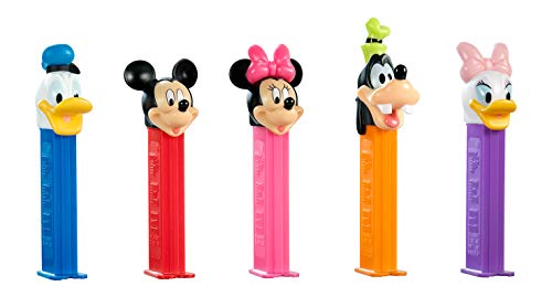 PEZ set de dispensadores Mickey Mouse (5 dispensadores con 3 recargas de caramelos PEZ de 8,5g c/u) + 1 paquete de recargas (8 recargas de caramelos PEZ de 8,5g c/u)