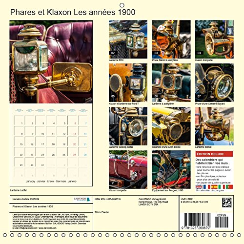 Phares Et Klaxon Les Annees 1900 2018: Les Equipements Automobiles Vintage. (Calvendo Technologie)