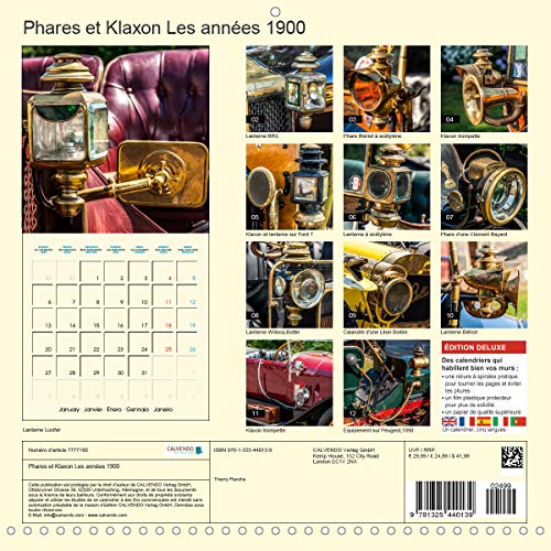 Phares et klaxon les annees 1900 (calendrier mural 2020 300 * 300 mm square) - les équipements autom (Calvendo Technologie): Les équipements automobiles vintage. (Calendrier mensuel, 14 Pages )