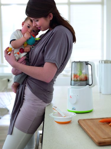 Philips Avent SCF870/20 - Procesador de alimentos para bebés 2 en 1, color blanco y verde