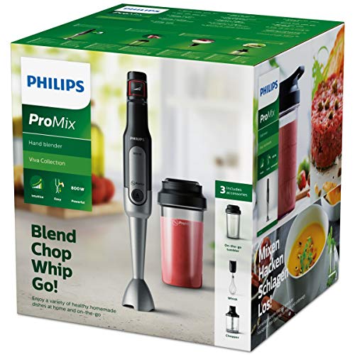 Philips Batidora de mano ProMix HR2652/90 varilla, 800 W, De plástico, Caucho, Negro, Acero inoxidable