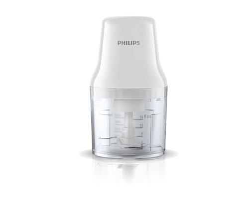 Philips Daily HR1393/00 - Picadora, 450 W, 0.7 L, Blanco / Transparente