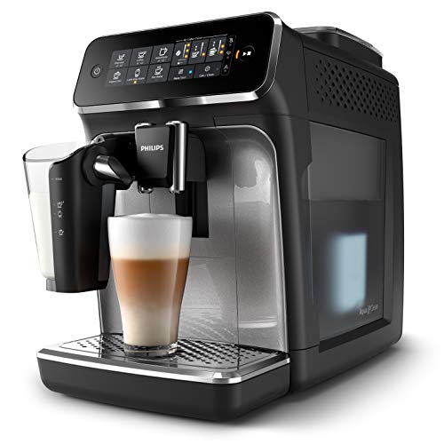 Philips EP3246/70 Serie 3200 - Cafetera super automática, 5 bebidas de café, jarra de leche LatteGo muy fácil de limpiar, molinillo cerámico, pantalla táctil