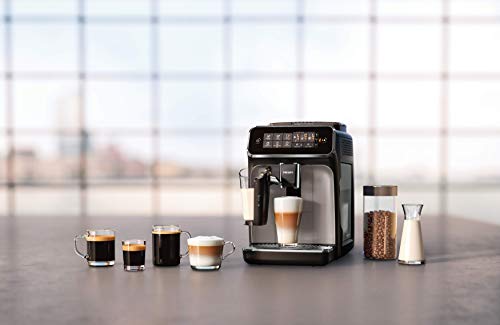 Philips EP3246/70 Serie 3200 - Cafetera super automática, 5 bebidas de café, jarra de leche LatteGo muy fácil de limpiar, molinillo cerámico, pantalla táctil