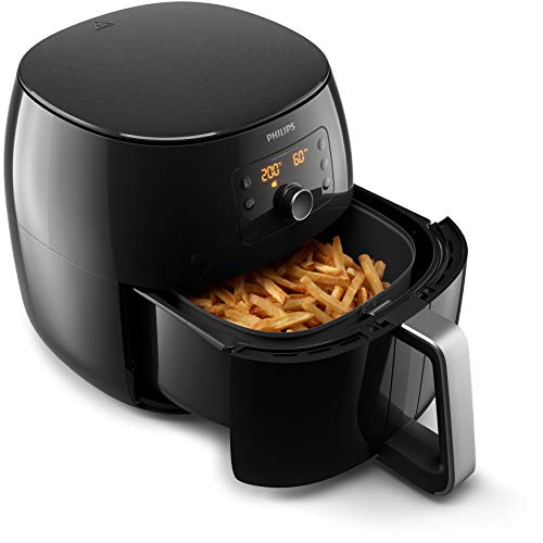 Philips HD9762/90 Airfryer XXL - Freidora de aire caliente (2225 W, para 4-5 personas, 1400 g, pantalla digital), color negro