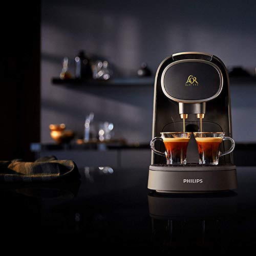 Philips L'OR Barista LM8016/90 - Cafetera compatible con cápsula individual/doble, 19 bares presión, depósito 1L, acabado Premium