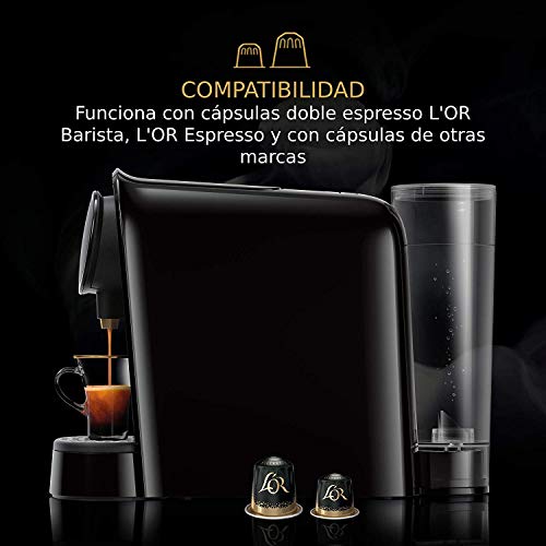 Philips L'OR Barista LM8016/90 - Cafetera compatible con cápsula individual/doble, 19 bares presión, depósito 1L, acabado Premium