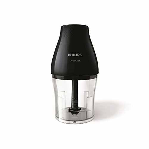 Philips Onion Chef HR2505/90 - Picadora, 500 W, 1.1 L, 2 Velocidades, Color Negro