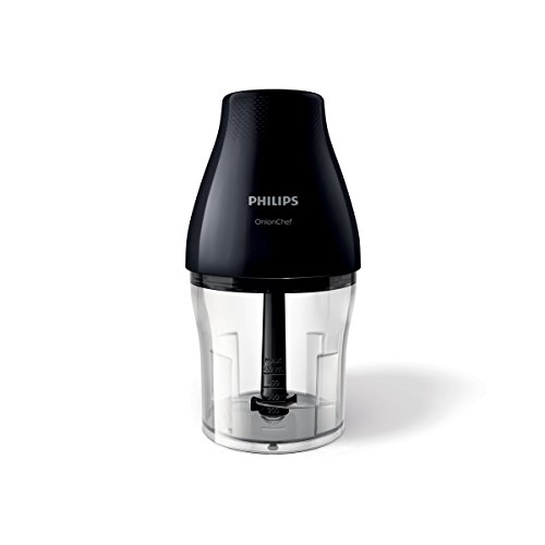Philips Onion Chef HR2505/90 - Picadora, 500 W, 1.1 L, 2 Velocidades, Color Negro