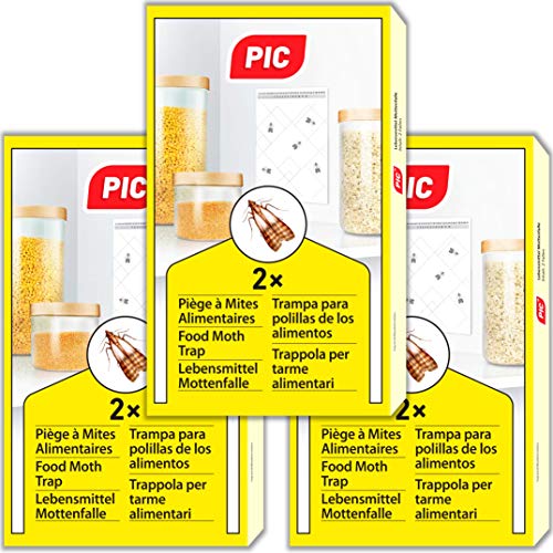 PIC Trampa para Polilla de despensa 6X Piezas - Medios de protección contra Las polillas en la Cocina y el Almacenamiento de Alimentos