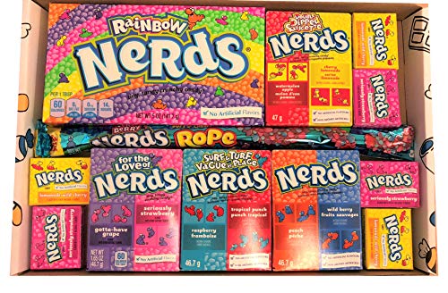 Picaboxx Wonka Nerds Caja de regalo American Candy Selection ★ 12 productos Value Pack ★ American Candy Hamper ★ Caja de regalo dulce con escaparate