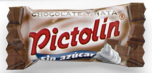 Pictolín Chocolate y nata sin azúcar - Caramelos de chocolate y nata sin azucares con edulcorantes - Bolsa de 1kg