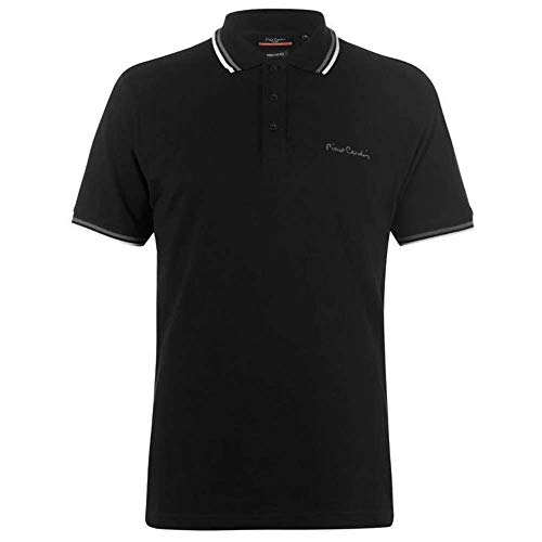 Pierre Cardin - Polo de manga corta para hombre. Negro Negro ( 4XL