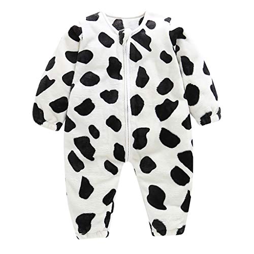 Pijama Infantil Mono CáLido De Franela Pijama Holgado De Dibujos Animados Suave Confortable Ropa para El Hogar Ropa Interior Abrigada Moda Casual Mameluco 10 Estilos para Elegir(Negro,0-24 meses/80)