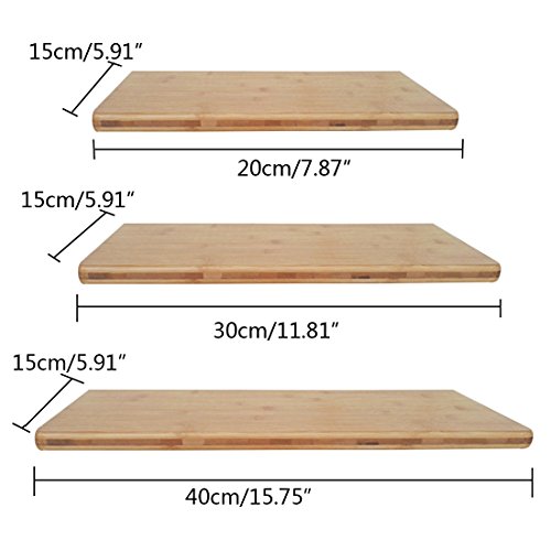 Pinji Balda Flotante Estante de Pared de Bambú Estilo Minimalista L