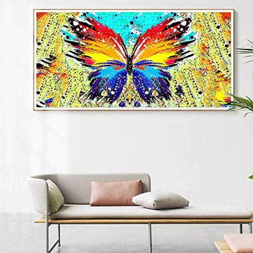 Pintura abstracta Animal carteles e impresiones coloridas mariposas lienzo pintura pared cuadros para sala decoración un 60x120 cm