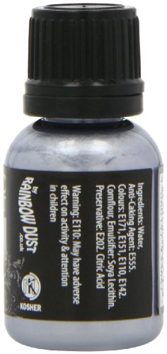 Pintura Comestible Metálica Plata Oscura 25ml