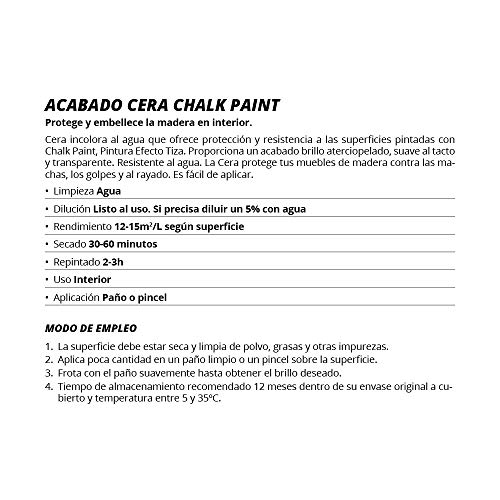 PINTURA EFECTO TIZA,CHALK PAINT, AL AGUA MATE, Renueva tus muebles con creatividad. (750ML, BLANCO)