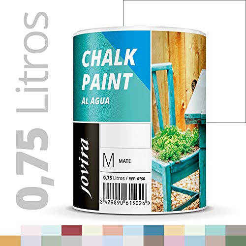 PINTURA EFECTO TIZA,CHALK PAINT, AL AGUA MATE, Renueva tus muebles con creatividad. (750ML, BLANCO)