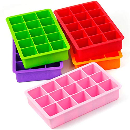 Pioneer Clan - Molde de silicona para cubitos de hielo, 15 cavidades, 2 unidades, molde para tartas de chocolate (color amarillo)