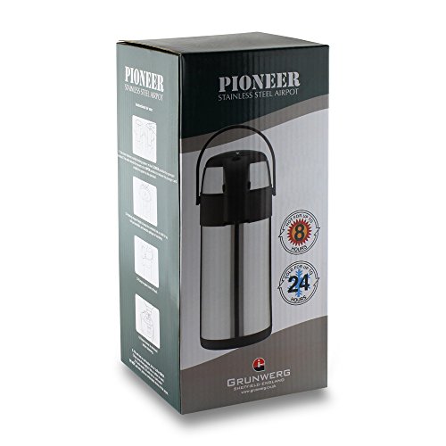 Pioneer - Termo de acero inoxidable con dispensador de té y café, acero inoxidable, Satin Finish, 5 litros