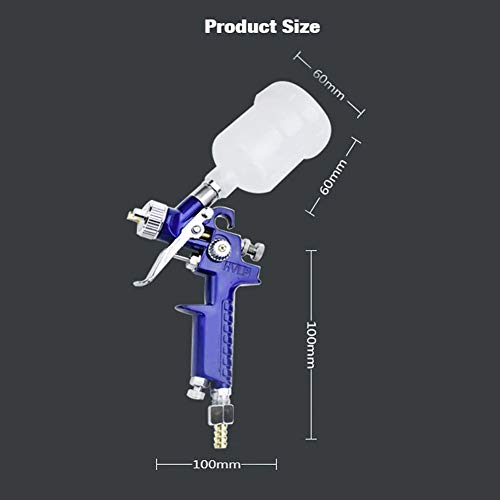 Pistola Rociadora 1,0mm HVLP Pistola Pulverizadora Aerográfica Alimentación por Gravedad 120cc para reparación de pintura de automóviles