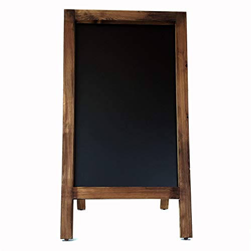 Pizarra caballete negra. Pizarra negra 120 x 60 cm doble cara apta para tizas y rotuladores de tiza. Ideal para hostelería, infantil, restaurante, habitación niños, etc. (MARCO NOGAL)