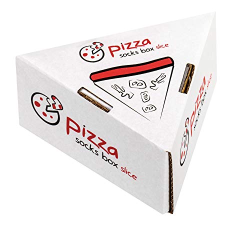 Pizza Socks Box Slice Caprichosa - Mujer Hombre - 1 par de Calcetines - Tamaño 41-46