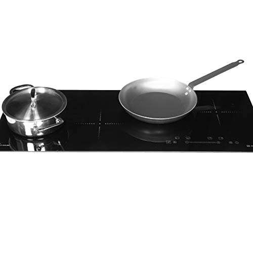 Placa de cocina por inducción 92cm (Autárquica, 7kW, 9 pasos, 4 zonas, sin marco, teclas sensoriales TouchSelect, amplificador, pantalla LED) IND9020RL - KKT KOLBE