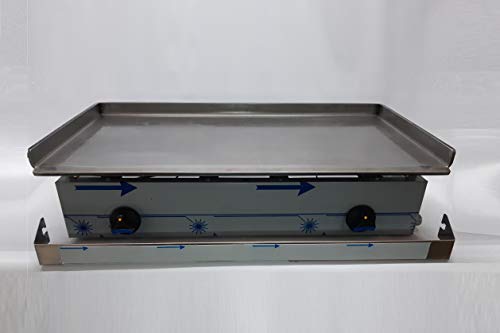 Plancha profesional a gas especial hosteleria bar, placa 8mm. largo 80 cm.