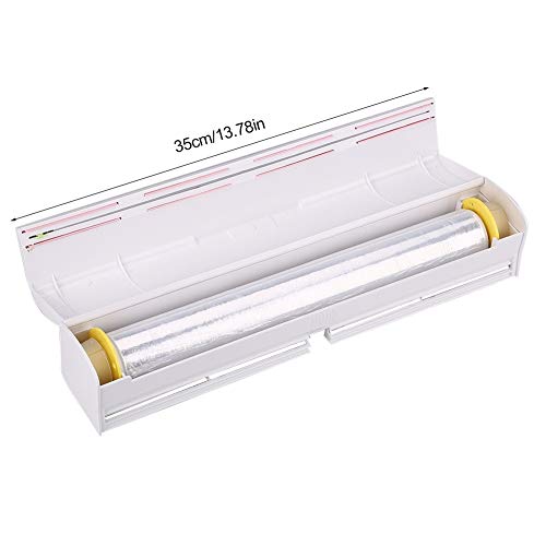 Plástico Transparente Cutter, Abrigo Del Alimento Del Dispensador, Cocina Cortador Papel Film Dispensador Y El Cortador De Almacenamiento Triturador Wrap-Accesorios De Cocina ( Color : Transparent )