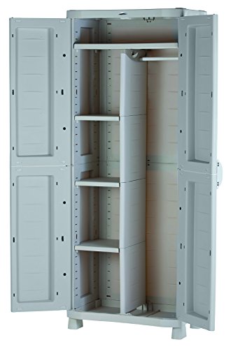 Plastiken Armario SPACE SAVER 70cm ESCOBERO con puertas imitación madera de HAYA (70cm de ancho x 45cm de hondo x 184cm de alto)