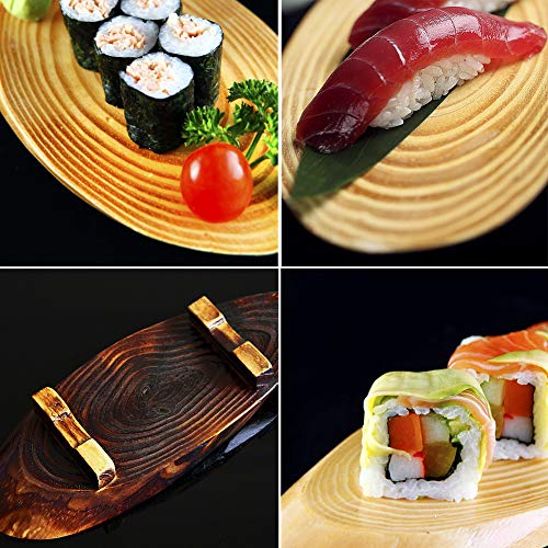 Platos De Sushi con Forma De Anillo De Árbol Creativo, Plato De Servir De Sushi De Sashimi, Bandeja De Plato De Salmón De Sushi De Estilo Japonés para Uso En El Hogar,B,9.8x3.9 Inch