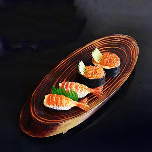 Platos De Sushi con Forma De Anillo De Árbol Creativo, Plato De Servir De Sushi De Sashimi, Bandeja De Plato De Salmón De Sushi De Estilo Japonés para Uso En El Hogar,B,15.7x5.9 Inch