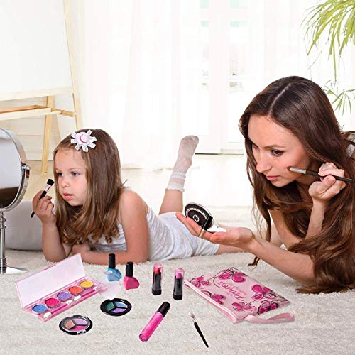 Playkidz- Set de Maquillaje cosmético y Real Lavable, Estuche Diseño Floral (3032)