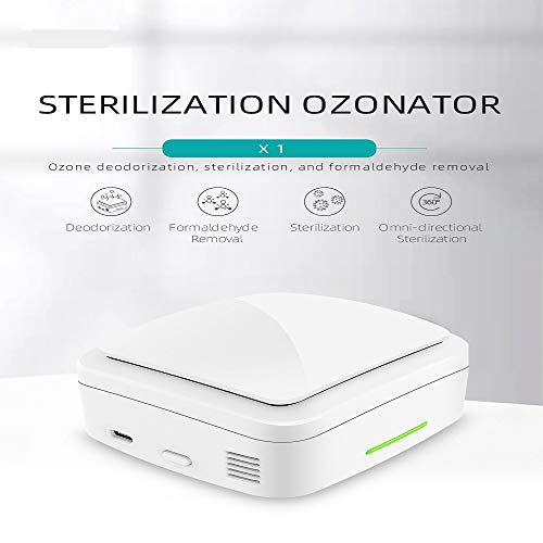 Podofo Desodorizador de generador de ozono, purificador de aire de ozono portátil, dispositivo esterilizador de ozono para agua, alimentos, frutas, verduras, habitaciones, mascotas, automóviles y más