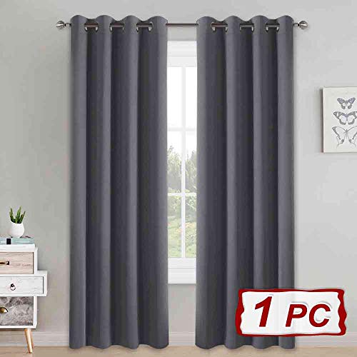 PONY DANCE Cortinas Salón Grises - Cortinas Aislantes Termicas Opacas para Ventanas 1 Pieza, 140 x 240 cm, Gris