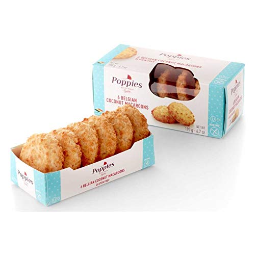 Poppies - 6 Macaroons de Coco (Sin Gluten / Gluten Free) - 1 x 190 gramos