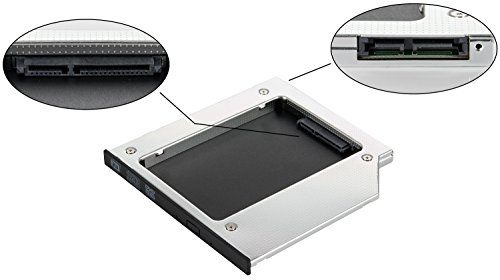 Poppstar - Marco de Disco Duro para Disco Duro SSD HDD de 2.5"(7 mm, 9.5 mm) en Ranura para CD-DVD Sata 3 de 9.5 mm (Notebook, Laptop, Macbook Pro, etc.)