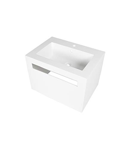 Porcelanosa Wonduu Lavabo Blanco Cuadrado De Resina