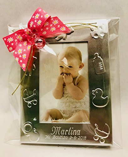 Portafotos PERSONALIZADOS para bautizo marcos pequeños niño/niña GRABADOS (pack 15 unidades)