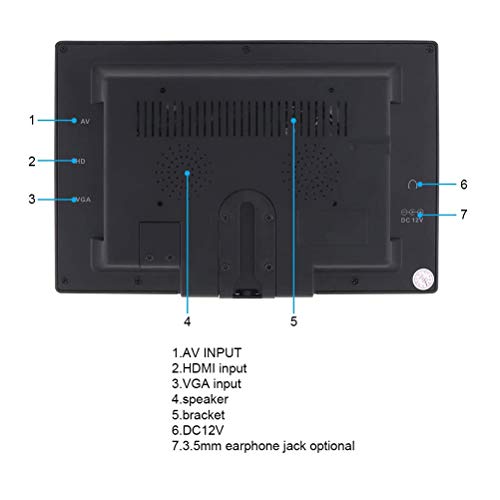 Portátil HDMI Monitor 7 Pulgadas 1024x600 HD LED Display CCTV Monitor con HDMI VGA AV Puerto Remote Control para automóvil Seguridad Cámara Raspberry Pi PC