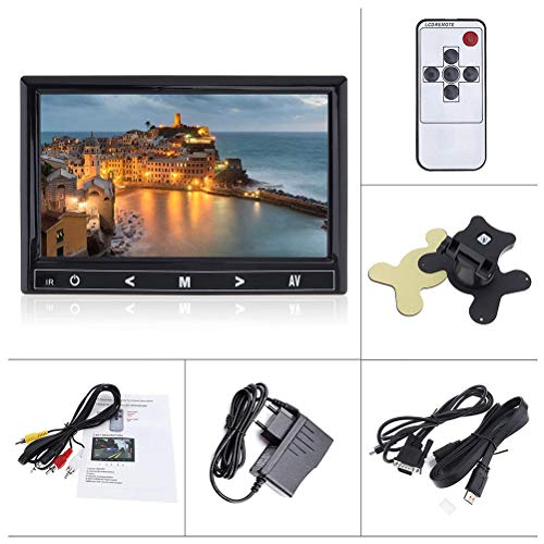 Portátil HDMI Monitor 7 Pulgadas 1024x600 HD LED Display CCTV Monitor con HDMI VGA AV Puerto Remote Control para automóvil Seguridad Cámara Raspberry Pi PC