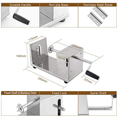 Potato, acero inoxidable, Kartoffel Spiralschneider, Kartoffelschneider